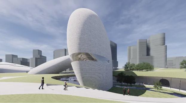 深圳灣文化廣場項目&lsquo;巨石&rsquo;造型顯現(xiàn),預計2025年建成